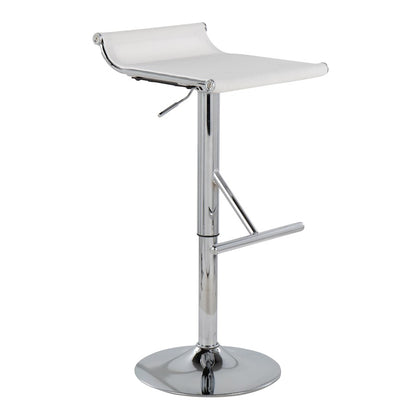 LumiSource Mirage Ale Bar Stool | Chrome and White Mesh | Kitchen Island & Bar Seating | 18 x 16 x 26 in, Adjustable Height | Model BS-MIRALEW