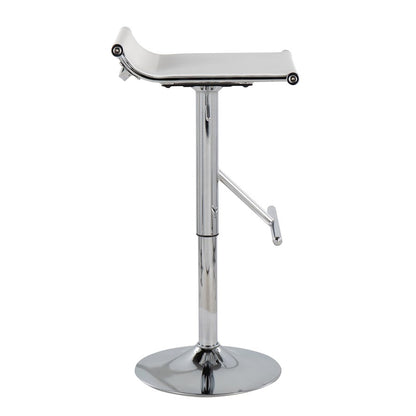LumiSource Mirage Ale Bar Stool | Chrome and White Mesh | Kitchen Island & Bar Seating | 18 x 16 x 26 in, Adjustable Height | Model BS-MIRALEW