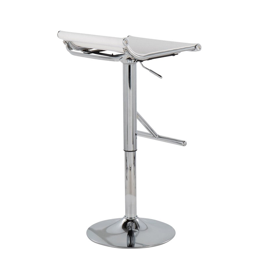 LumiSource Mirage Ale Bar Stool | Chrome and White Mesh | Kitchen Island & Bar Seating | 18 x 16 x 26 in, Adjustable Height | Model BS-MIRALEW