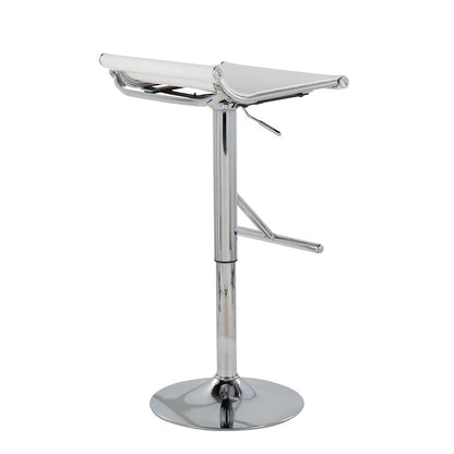 LumiSource Mirage Ale Bar Stool | Chrome and White Mesh | Kitchen Island & Bar Seating | 18 x 16 x 26 in, Adjustable Height | Model BS-MIRALEW