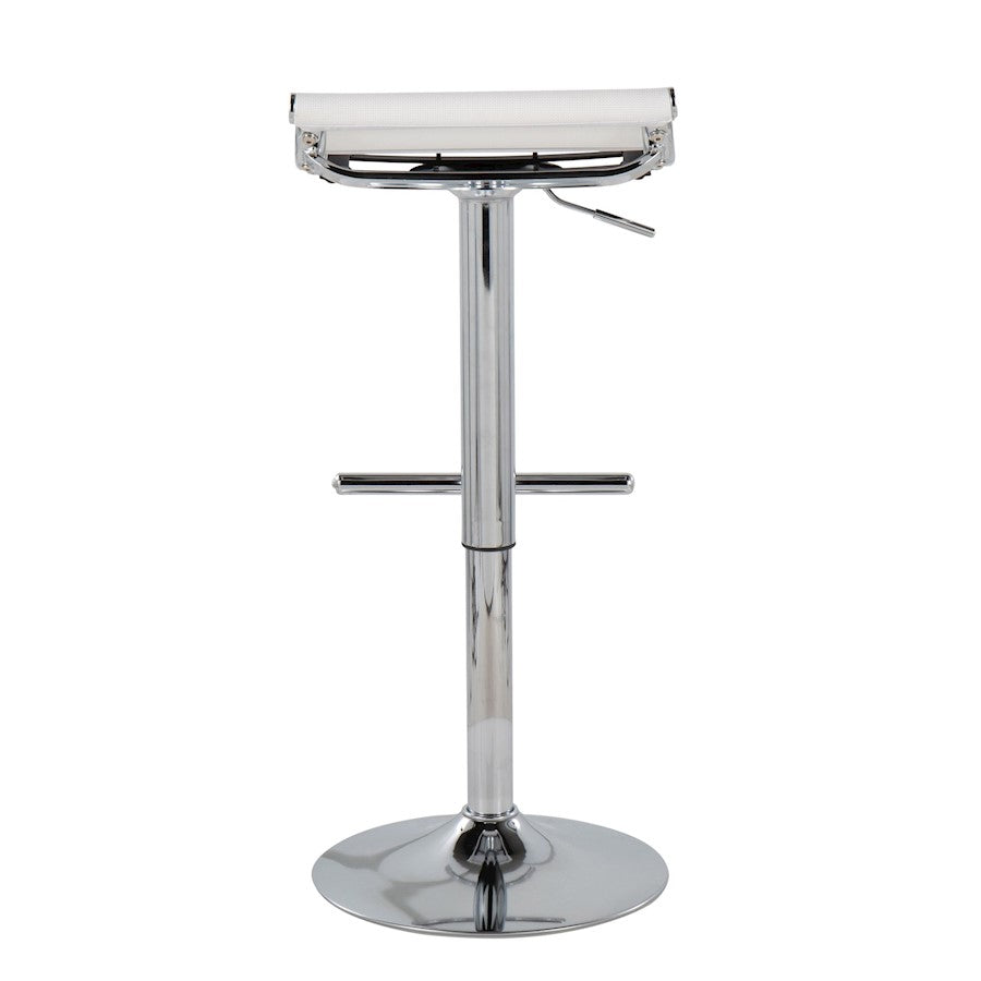 LumiSource Mirage Ale Bar Stool | Chrome and White Mesh | Kitchen Island & Bar Seating | 18 x 16 x 26 in, Adjustable Height | Model BS-MIRALEW