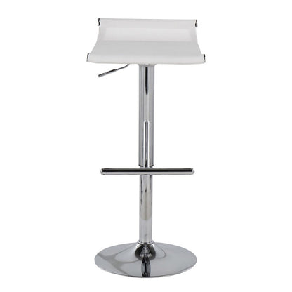 LumiSource Mirage Ale Bar Stool | Chrome and White Mesh | Kitchen Island & Bar Seating | 18 x 16 x 26 in, Adjustable Height | Model BS-MIRALEW