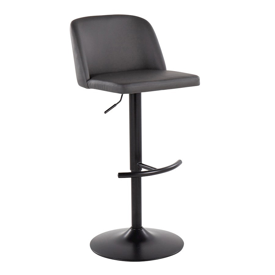 LumiSource Toriano Bar Stool Set of 2 | Black and Grey | Kitchen Counter & Bar Seating | Model BS-TORIANOPU-RT2BKGY2