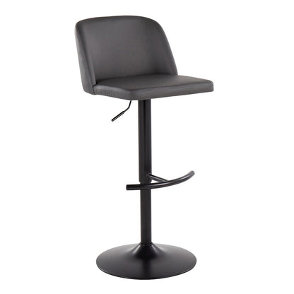 LumiSource Toriano Bar Stool Set of 2 | Black and Grey | Kitchen Counter & Bar Seating | Model BS-TORIANOPU-RT2BKGY2