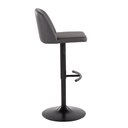 LumiSource Toriano Bar Stool Set of 2 | Black and Grey | Kitchen Counter & Bar Seating | Model BS-TORIANOPU-RT2BKGY2