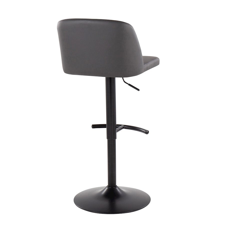 LumiSource Toriano Bar Stool Set of 2 | Black and Grey | Kitchen Counter & Bar Seating | Model BS-TORIANOPU-RT2BKGY2