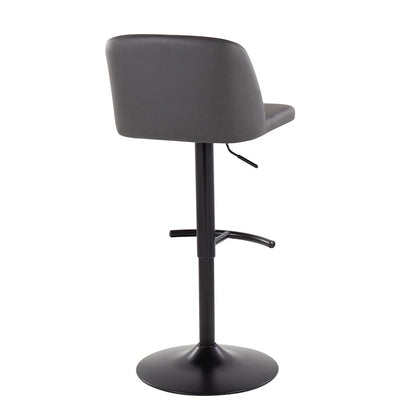 LumiSource Toriano Bar Stool Set of 2 | Black and Grey | Kitchen Counter & Bar Seating | Model BS-TORIANOPU-RT2BKGY2