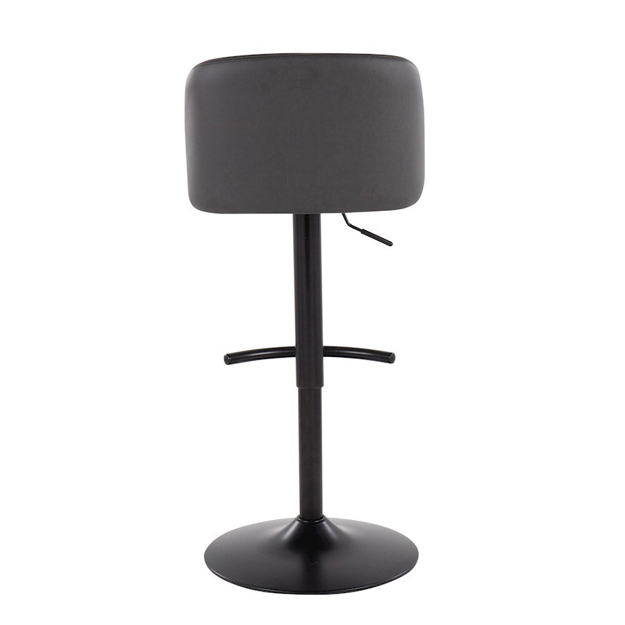 LumiSource Toriano Bar Stool Set of 2 | Black and Grey | Kitchen Counter & Bar Seating | Model BS-TORIANOPU-RT2BKGY2
