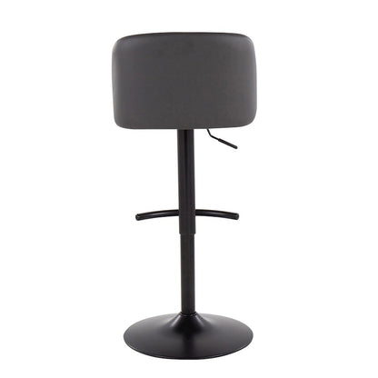LumiSource Toriano Bar Stool Set of 2 | Black and Grey | Kitchen Counter & Bar Seating | Model BS-TORIANOPU-RT2BKGY2