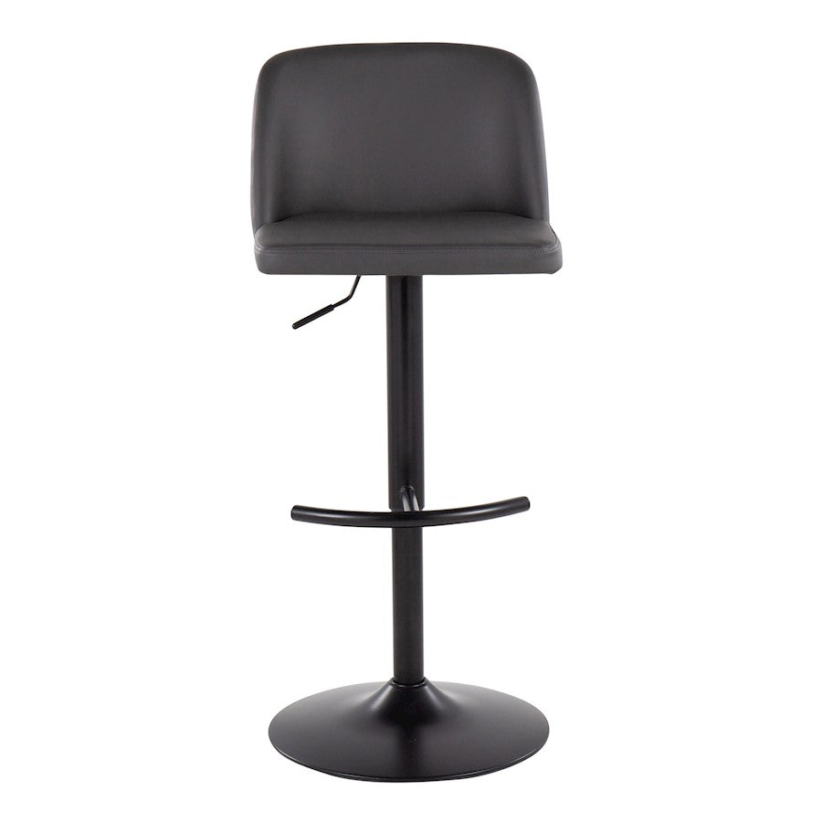 LumiSource Toriano Bar Stool Set of 2 | Black and Grey | Kitchen Counter & Bar Seating | Model BS-TORIANOPU-RT2BKGY2