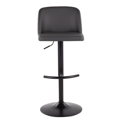 LumiSource Toriano Bar Stool Set of 2 | Black and Grey | Kitchen Counter & Bar Seating | Model BS-TORIANOPU-RT2BKGY2