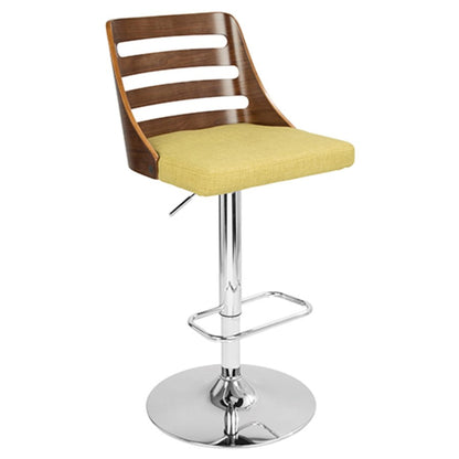 LumiSource Trevi Barstool | Walnut and Green Mid-Century Modern | Kitchen & Bar Seating | 19.25 x 17.5 x 43.5 in H | Model BS-TRVWL-GN