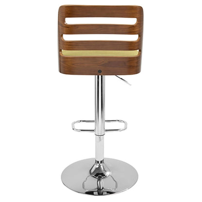 LumiSource Trevi Barstool | Walnut and Green Mid-Century Modern | Kitchen & Bar Seating | 19.25 x 17.5 x 43.5 in H | Model BS-TRVWL-GN