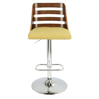 LumiSource Trevi Barstool | Walnut and Green Mid-Century Modern | Kitchen & Bar Seating | 19.25 x 17.5 x 43.5 in H | Model BS-TRVWL-GN