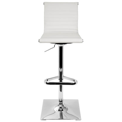 LumiSource Master Barstool | White PU Leather and Chrome | Kitchen, Bar & Break Room Seating | 18 x 15.5 x 46 in H | Model BS-TW-MASTERW