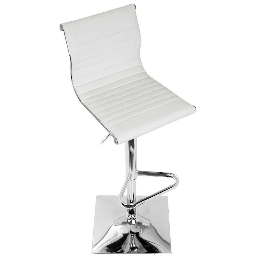 LumiSource Master Barstool | White PU Leather and Chrome | Kitchen, Bar & Break Room Seating | 18 x 15.5 x 46 in H | Model BS-TW-MASTERW