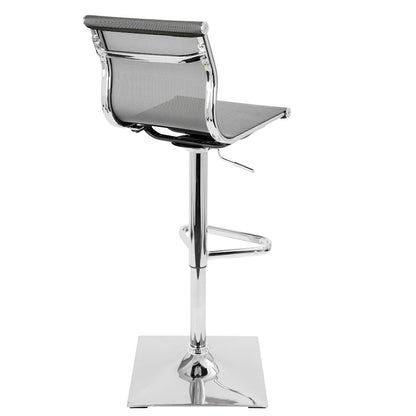 LumiSource Mirage Barstool | Silver Mesh and Chrome | Kitchen, Bar & Break Room Seating | 15.5 x 17 x 47 in H | Model BS-TW-MIRAGESV