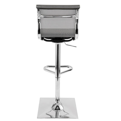 LumiSource Mirage Barstool | Silver Mesh and Chrome | Kitchen, Bar & Break Room Seating | 15.5 x 17 x 47 in H | Model BS-TW-MIRAGESV