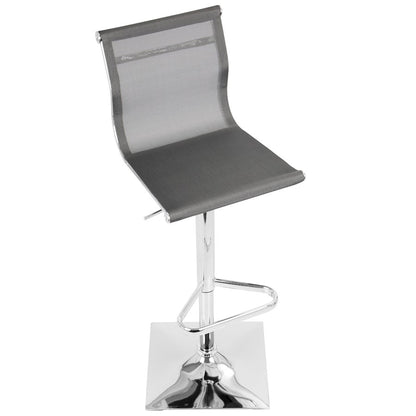 LumiSource Mirage Barstool | Silver Mesh and Chrome | Kitchen, Bar & Break Room Seating | 15.5 x 17 x 47 in H | Model BS-TW-MIRAGESV