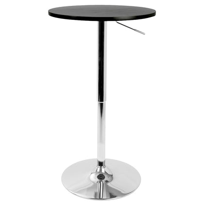 LumiSource Adjustable 24in Bar Table | Contemporary Black MDF Top and Chrome Base | Kitchen Counter & Home Bar Table | Model BT-ADJ23TWBK