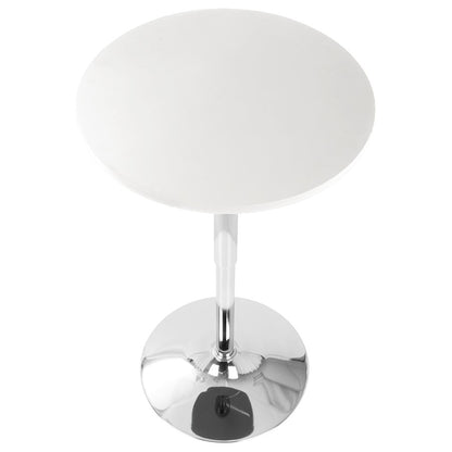 LumiSource Adjustable Bar Table 23.5in Round | White MDF Top & Chrome Base | Kitchen & Bar Height-Adjustable | Model BT-ADJ23TWW