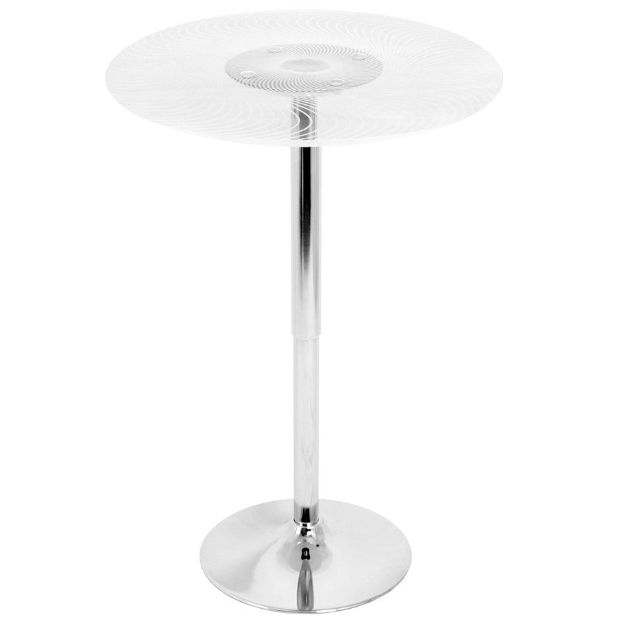 LumiSource Spyra 23in LED Bar Table | Contemporary Acrylic and Chrome with Multi-Color Glow | Home Bar & Kitchen Island | Model BT-SPYRA