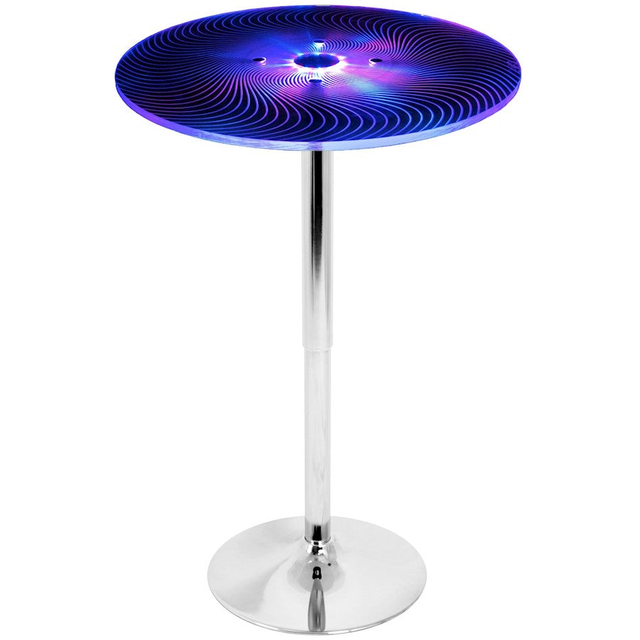 LumiSource Spyra 23in LED Bar Table | Contemporary Acrylic and Chrome with Multi-Color Glow | Home Bar & Kitchen Island | Model BT-SPYRA