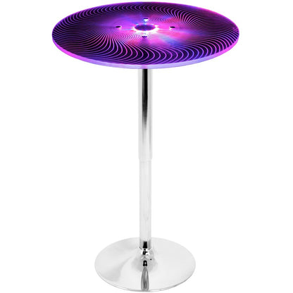 LumiSource Spyra 23in LED Bar Table | Contemporary Acrylic and Chrome with Multi-Color Glow | Home Bar & Kitchen Island | Model BT-SPYRA