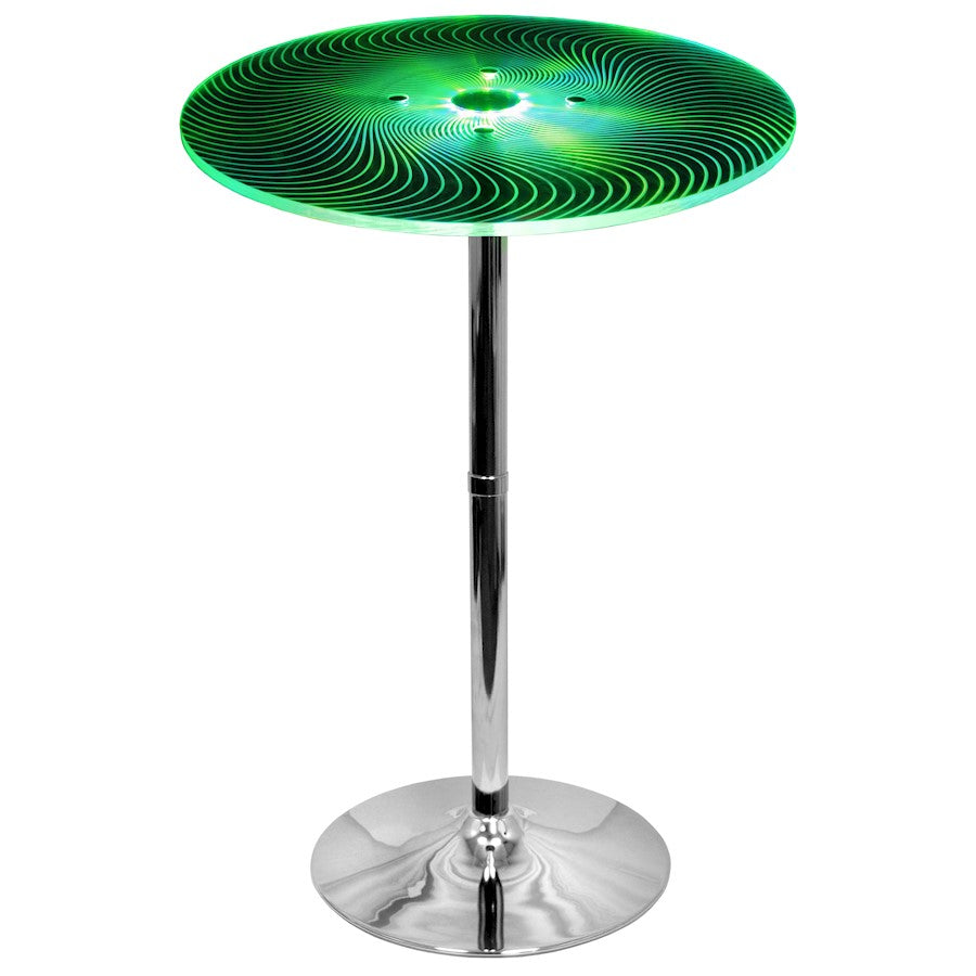 LumiSource Spyra 23in LED Bar Table | Contemporary Acrylic and Chrome with Multi-Color Glow | Home Bar & Kitchen Island | Model BT-SPYRA
