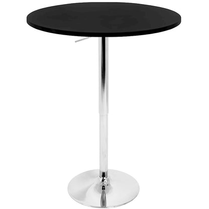 LumiSource Elia Adjustable Bar Table | Black MDF Top & Chrome Base | Kitchen & Bar | 28 x 28 x 41 in | Model BT-TLELIA27BK