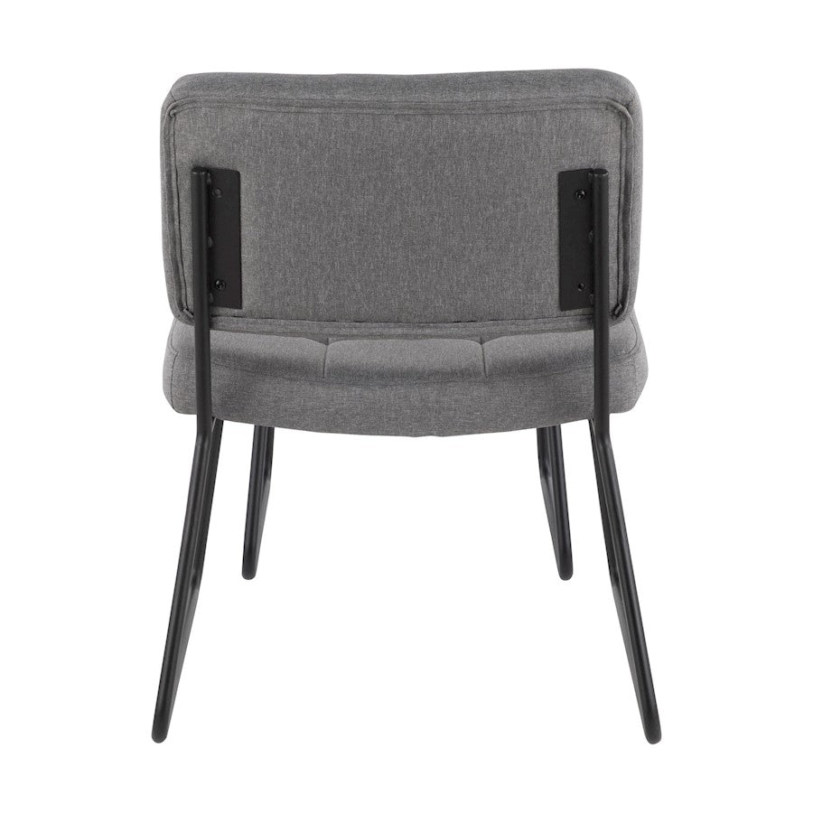 LumiSource Stout Lounge Chair + Ottoman | Black Steel & Grey Fabric | Living Room & Reading Nook | 25.5 x 23.25 x 32.25 in | Model C2-STOUTBKGY