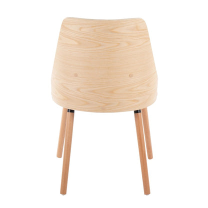 LumiSource Anabelle Dining Chair Set of 2 | Natural Wood & Cream Fabric | Mid-Century Modern Dining Room | Model CH-ANBEL1NACR2