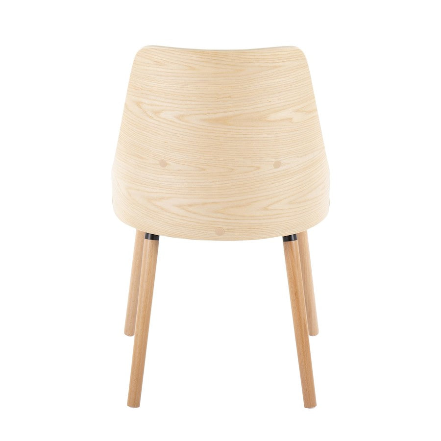 LumiSource Anabelle Dining Chair Set of 2 | Natural Wood & Grey Fabric | Mid-Century Modern Dining Room | Model CH-ANBEL1NAGY2