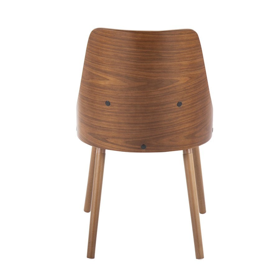 LumiSource Anabelle Dining Chair Set of 2 | Mid-Century Walnut Wood and Brown PU | Kitchen & Dining Room Seating | Model CH-ANBEL1WLPUBN2