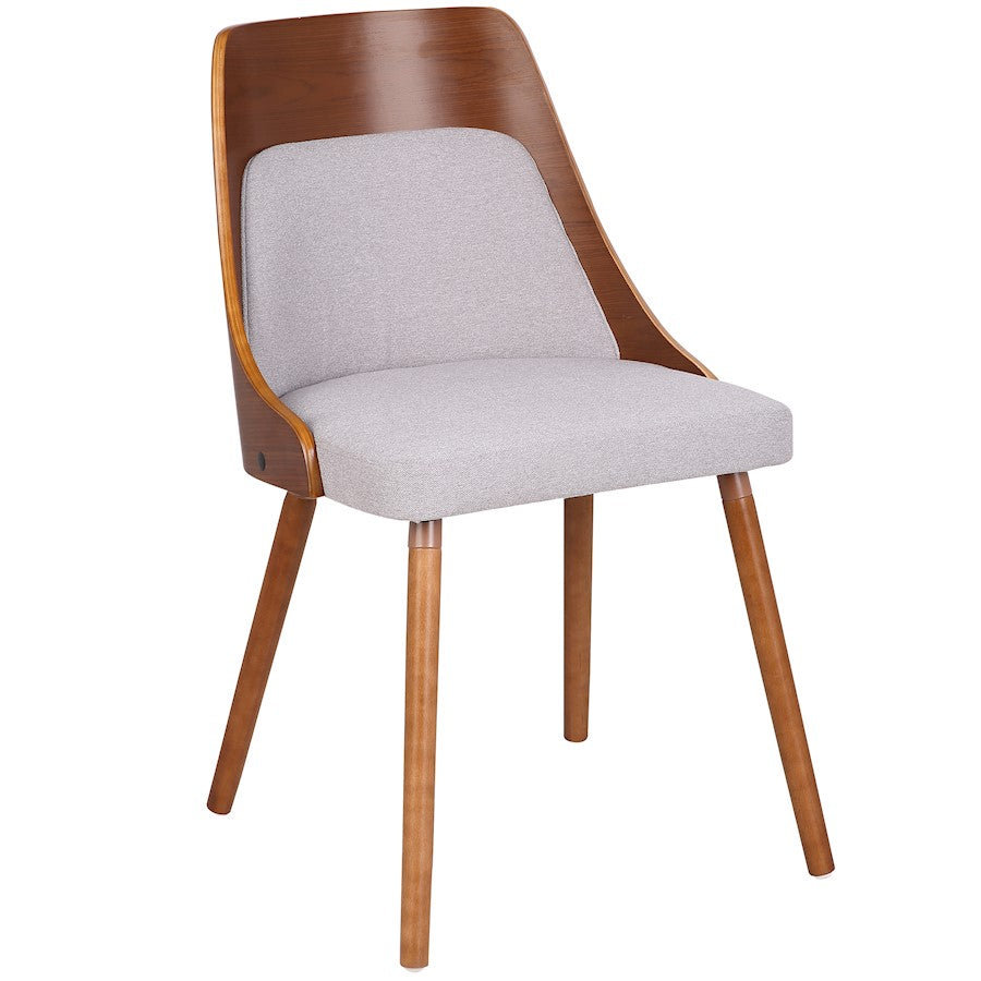 LumiSource Anabelle Dining Chair | Mid-Century Grey Fabric and Walnut Wood | Kitchen & Dining Room Seating | Model CH-ANBELWL-GY
