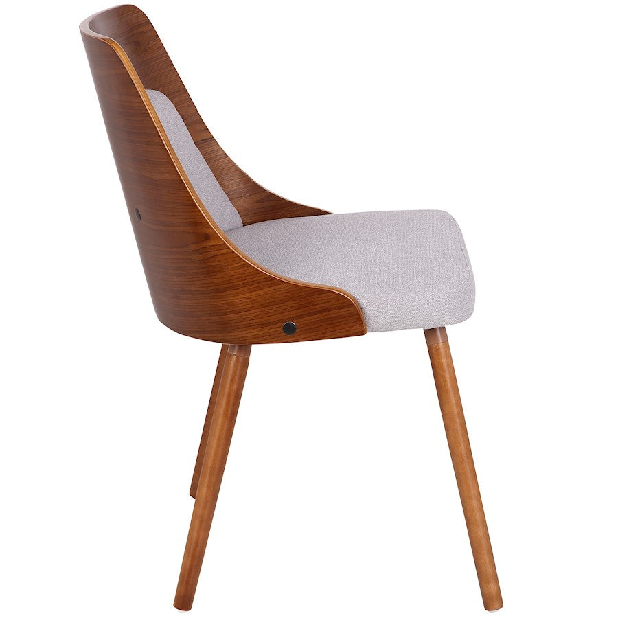 LumiSource Anabelle Dining Chair | Mid-Century Grey Fabric and Walnut Wood | Kitchen & Dining Room Seating | Model CH-ANBELWL-GY