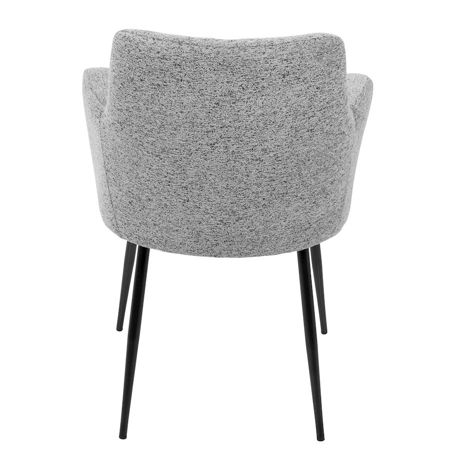 LumiSource Andrew Dining Chair (Set of 2) | Contemporary Grey Fabric and Black Metal | Kitchen & Dining Room Seating | Model CH-ANDRWBK-GY2