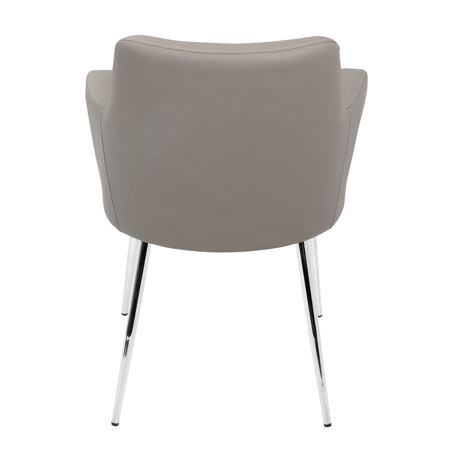 LumiSource Andrew Dining Chair (Set of 2) | Contemporary Grey Fabric and Chrome Metal | Kitchen & Dining Room Seating | Model CH-ANDRWGY2