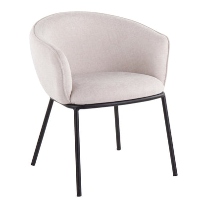 LumiSource Ashland Chair | Contemporary Cream Fabric and Black Steel Frame | Living Room & Dining Room Seating | Model CH-ASHLANDBKCR