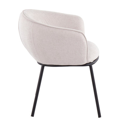 LumiSource Ashland Chair | Contemporary Cream Fabric and Black Steel Frame | Living Room & Dining Room Seating | Model CH-ASHLANDBKCR