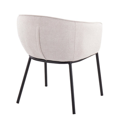 LumiSource Ashland Chair | Contemporary Cream Fabric and Black Steel Frame | Living Room & Dining Room Seating | Model CH-ASHLANDBKCR