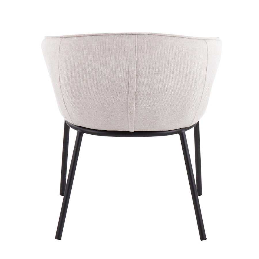 LumiSource Ashland Chair | Contemporary Cream Fabric and Black Steel Frame | Living Room & Dining Room Seating | Model CH-ASHLANDBKCR