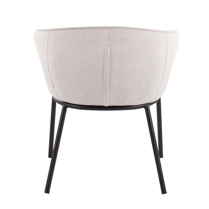 LumiSource Ashland Chair | Contemporary Cream Fabric and Black Steel Frame | Living Room & Dining Room Seating | Model CH-ASHLANDBKCR