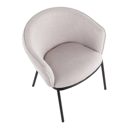 LumiSource Ashland Chair | Contemporary Cream Fabric and Black Steel Frame | Living Room & Dining Room Seating | Model CH-ASHLANDBKCR