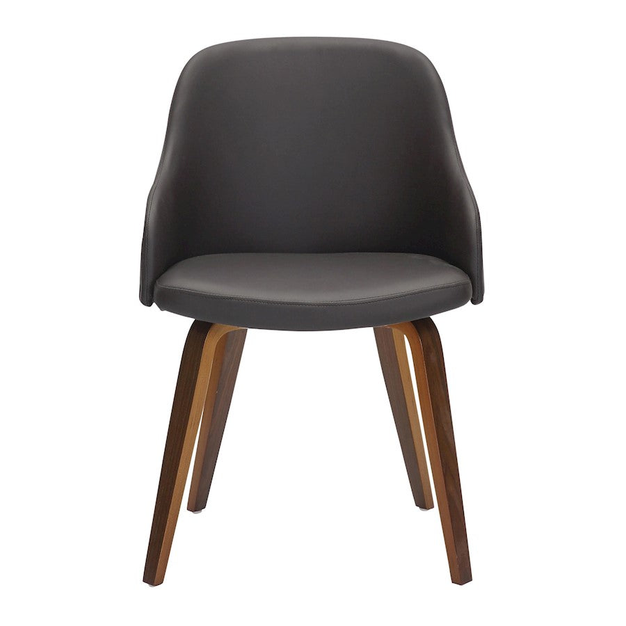 LumiSource Bacci Dining Chair | Mid-Century Walnut Wood and Brown PU Leather | Dining Room & Living Room Accent | Model CH-BCCIWLPUBN