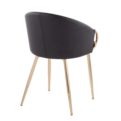 LumiSource Claire Chair | Gold Metal Frame & Black PU Leather | Contemporary Dining Room & Accent Seating | 18 x 20.5 x 29.5 in | Model CH-CLAIREAUBK