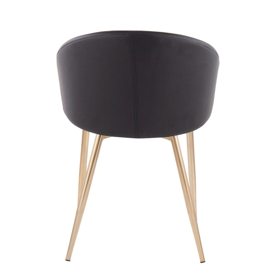 LumiSource Claire Chair | Gold Metal Frame & Black PU Leather | Contemporary Dining Room & Accent Seating | 18 x 20.5 x 29.5 in | Model CH-CLAIREAUBK