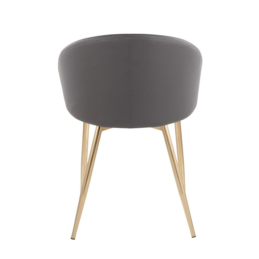LumiSource Claire Chair | Gold Metal Frame & Grey PU Leather | Contemporary Dining Room & Accent Seating | 18 x 20.5 x 29.5 in | Model CH-CLAIREAUGY