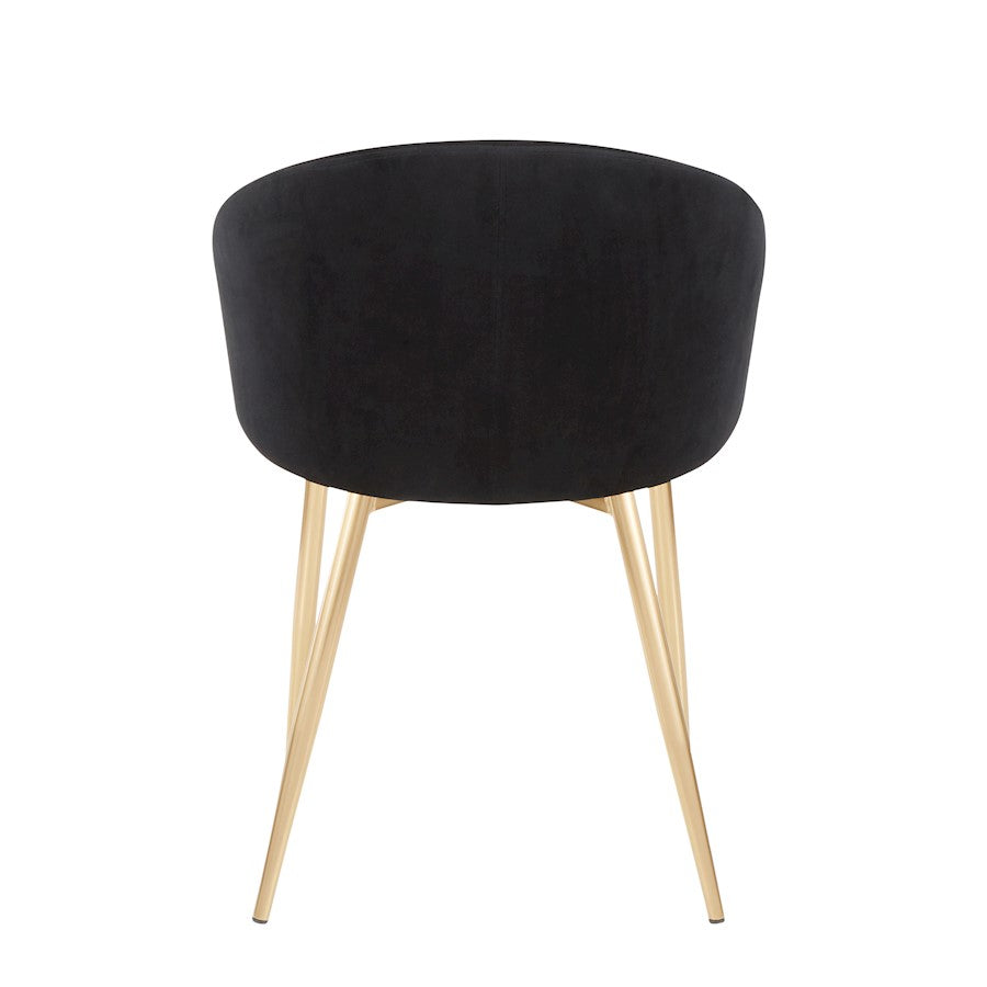LumiSource Claire Chair | Gold Metal Frame & Black Velvet Upholstery | Contemporary Dining Room & Accent Seating | Model CH-CLAIREAUVBK