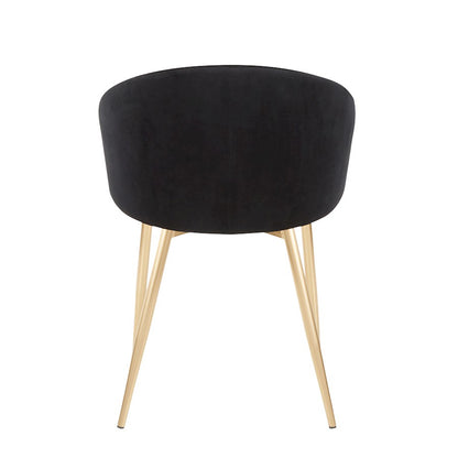 LumiSource Claire Chair | Gold Metal Frame & Black Velvet Upholstery | Contemporary Dining Room & Accent Seating | Model CH-CLAIREAUVBK